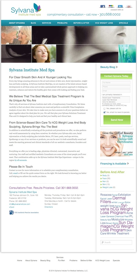 Sylvana Institute Med Spa - home page