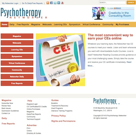 Psychotherapy Networker home page